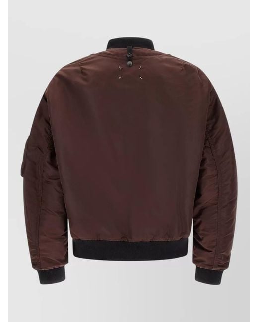 Maison Margiela Brown Reversible Bomber Jacket Quilted Ribbed Pockets for men