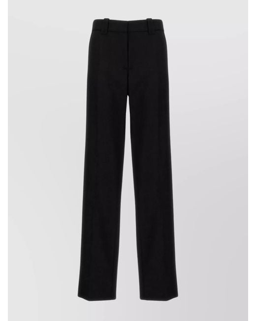Rabanne Black Virgin Wool Straight Trousers