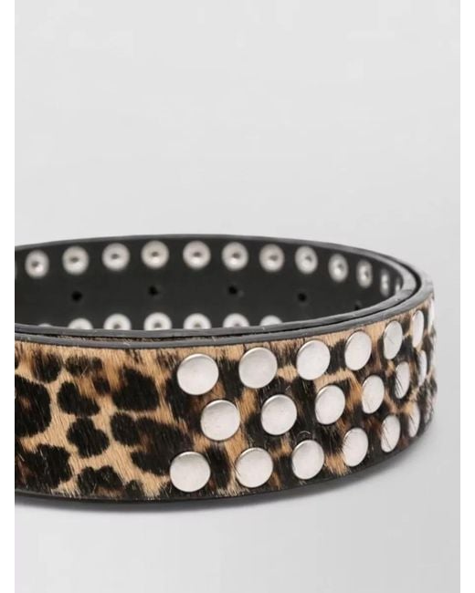 Golden Goose Deluxe Brand Multicolor Leopard-Print Studded Leather Belt