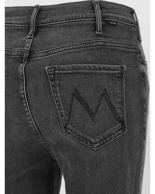 Mother Gray High Rise Flared Ankle Denim Jeans