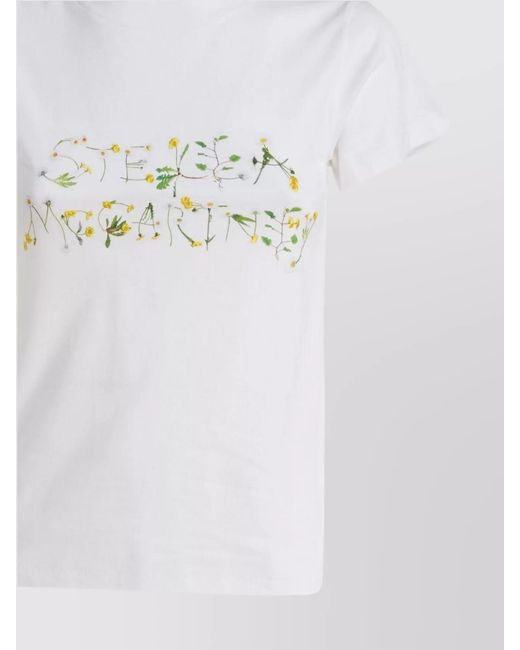 Stella McCartney White Cotton Logo Print Short-Sleeve T-Shirt