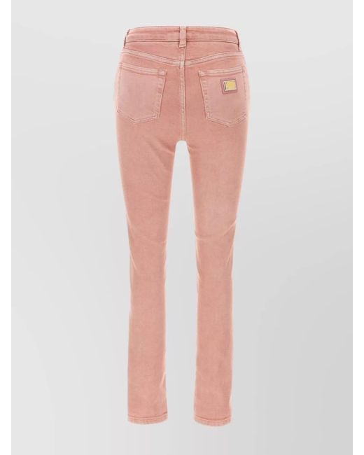 Dolce & Gabbana Pink High-Rise Slim-Fit Jeans