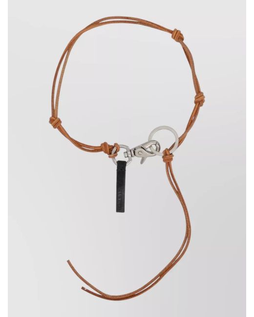 Our Legacy White Leather Cord Necklace Adjustable Pendant Detail for men