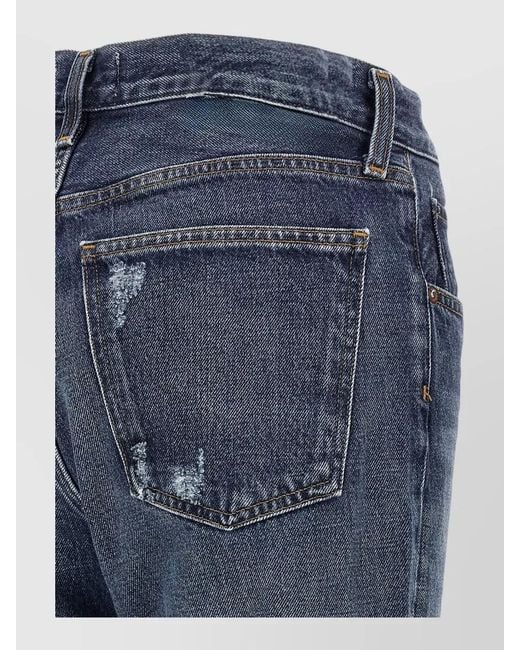 Agolde Blue High Rise Straight Leg Denim Jeans