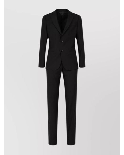 Giorgio Armani Black Tailored Suit With Notch Lapel And Pockets for men