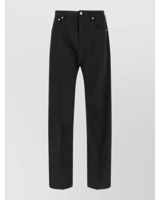 Rick Owens Black Wool Straight-Leg Trousers for men