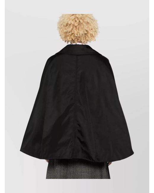 Marni Black Padded Twill Cape Coat