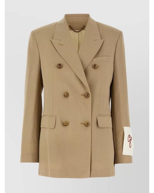 Golden Goose Deluxe Brand Natural Virgin Wool Heraldic Button Blazer