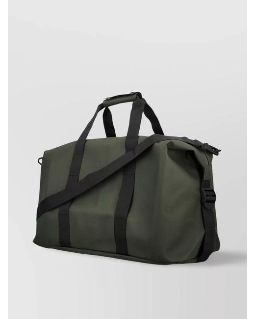 Rains Black Hilo Weekend Bag Featuring Buckle Detail for men