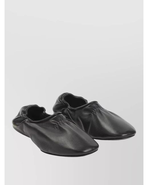 Alaïa Gray Lambskin Round Toe Leather Slippers