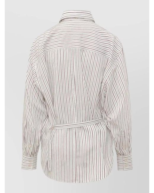 Isabel Marant White Striped Long-Sleeve Aurora Shirt