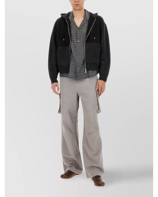 Our Legacy Black Organic Cotton Zip-Up Hoodie for men