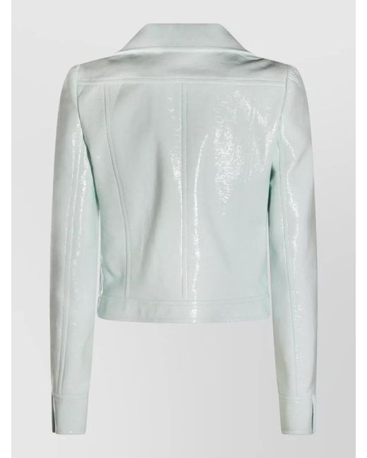 Courreges White Shiny Long Sleeve Casual Style Jacket