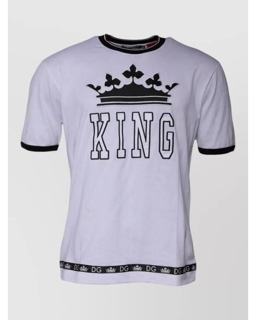 Dolce & Gabbana Gray Cotton Crew Neck Short Sleeve T-Shirt for men