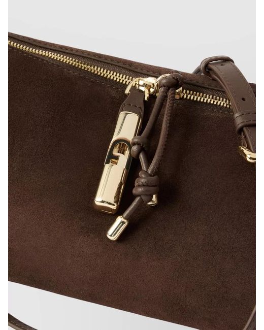 Furla Brown Debby Mini Leather Cross-Body Bag