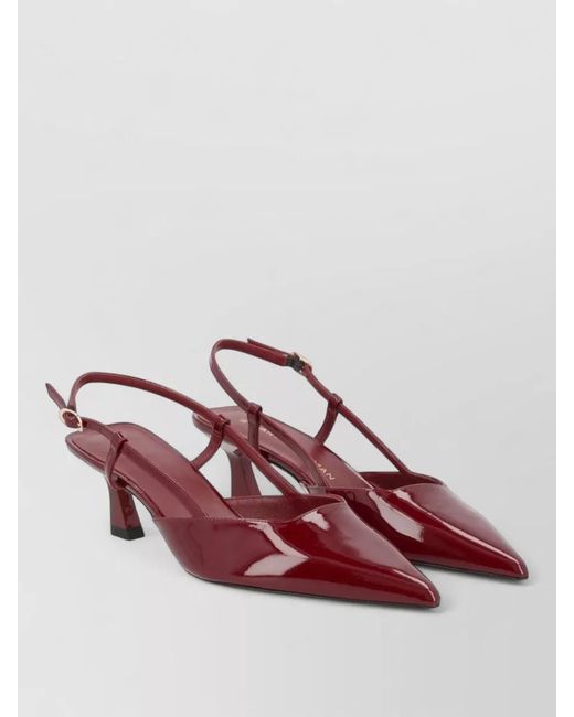 Stuart Weitzman Red Pointed Toe Slingback Kitten Heel Pumps