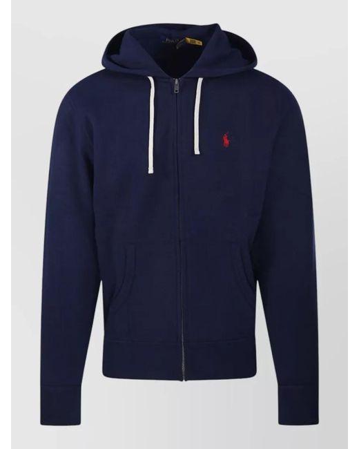 Ralph Lauren Blue Zip Up Hoodie for men