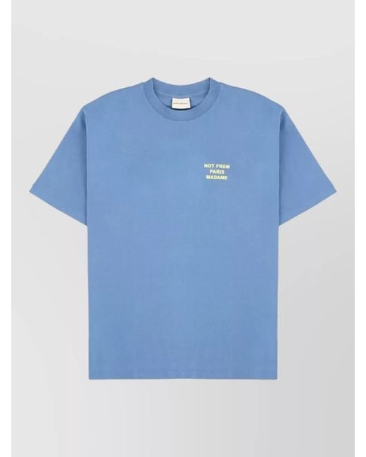 Drole de Monsieur Blue Relaxed-Fit T-Shirt for men