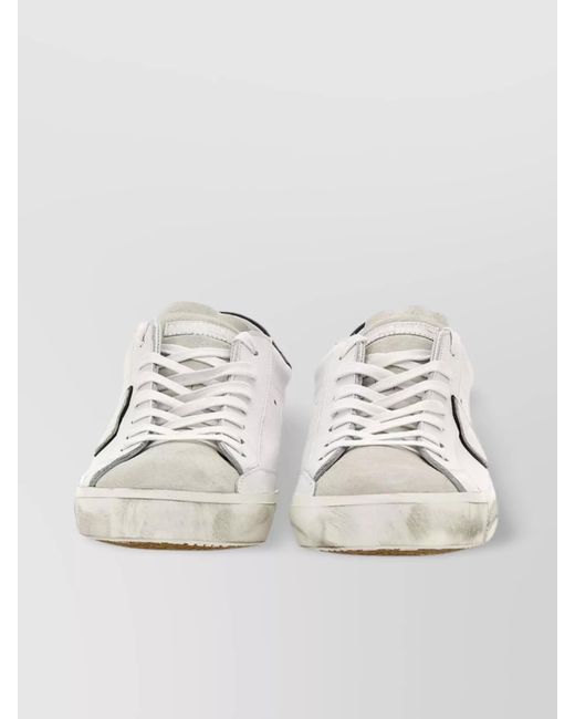 Philippe Model Metallic Leather Low-Top Sneakers for men