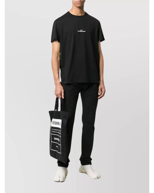 Maison Margiela Black Crew-Neck Cotton T-Shirt Short Sleeves for men