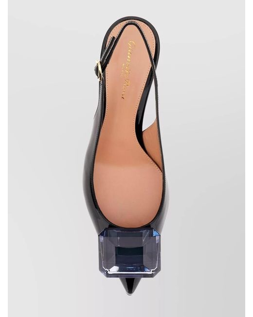 Gianvito Rossi Metallic Jaipur Leather Pumps Jewel Embellishment