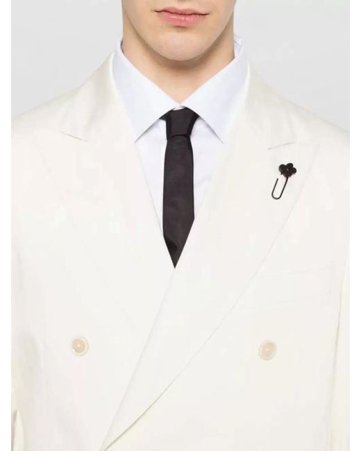 Lardini Natural Cotton Double-Breasted Suit for men