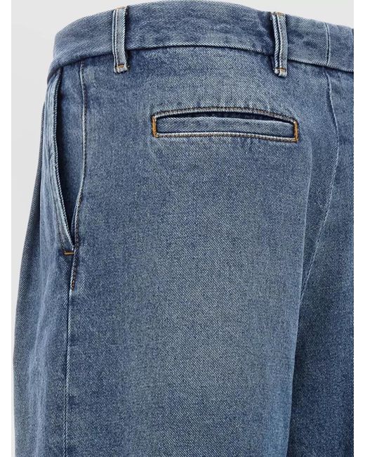ARMARIUM Blue Giorgia Jeans Wide Leg Pleated Design