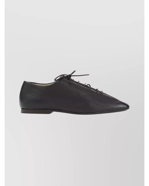 Lemaire Black Flat Lace-Up Shoes Square Toe