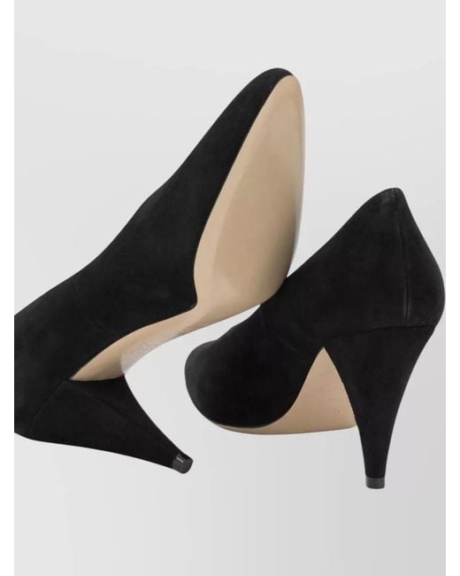 Casadei Black Pointed Toe Suede Pumps Slim Heel