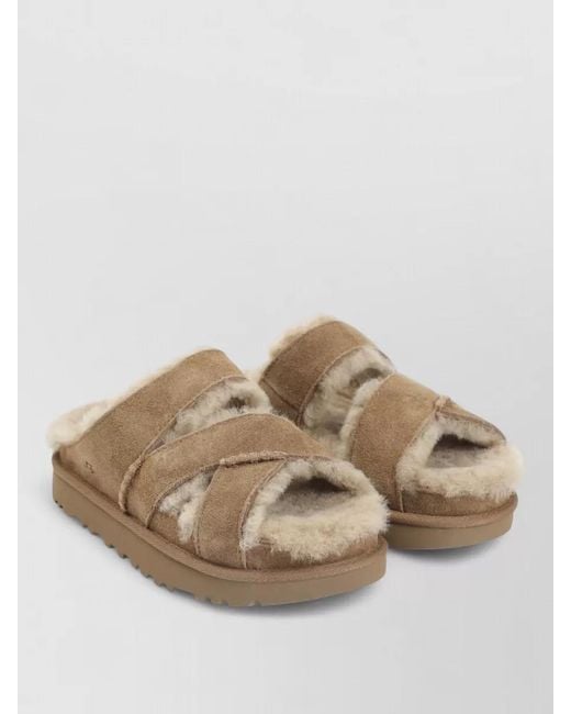 Ugg Natural Greenport Cross Strap Slide Sandal