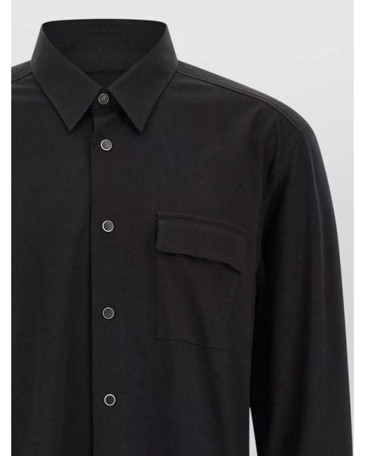 Kiton Blue Cotton Buba Long-Sleeve Shirt for men