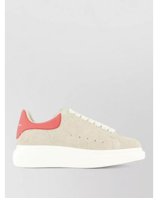 McQueen Natural Oversized Leather Sneakers Thick Sole