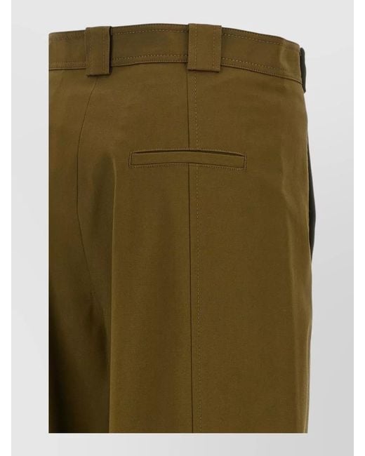 Max Mara Green Mxmadorni Tailored Pants Belt Loops Pockets