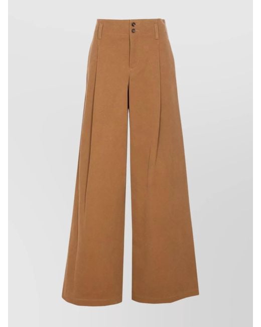 Chloé Brown High-Rise Wide-Leg Trousers