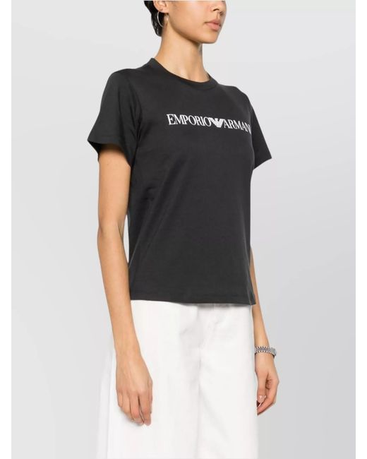 Emporio Armani Black Logo Cotton Jersey Crew Neck Short-Sleeve T-Shirt