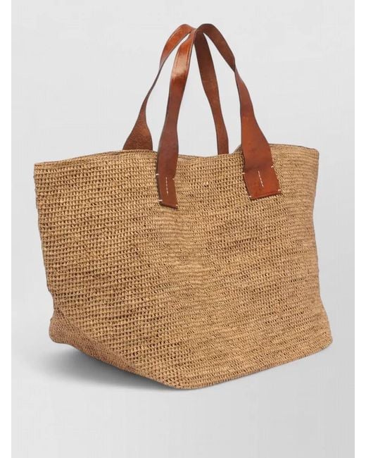 IBELIV Brown Tote Bag Dual Handles Woven Texture
