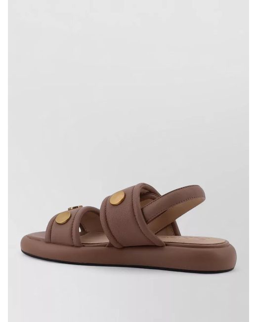 Pinko Brown Leather Sandals