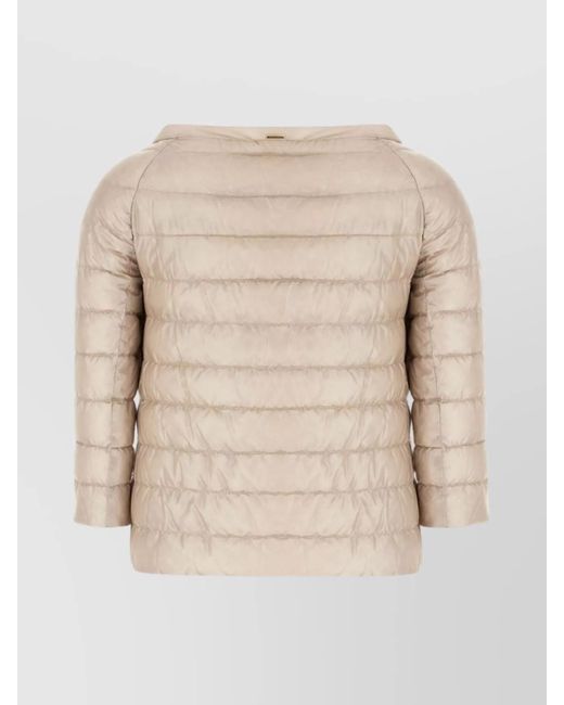 Herno Natural Quilted 3/4 Sleeves Lightweight Down Jacket