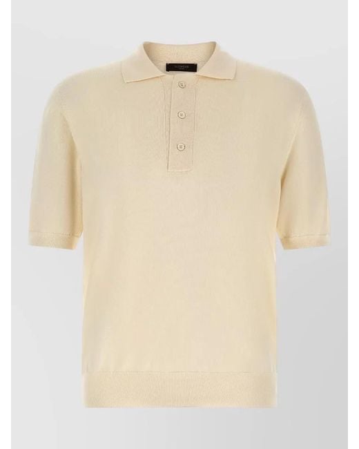 Zanone Natural Cotton Knit Polo Shirt for men