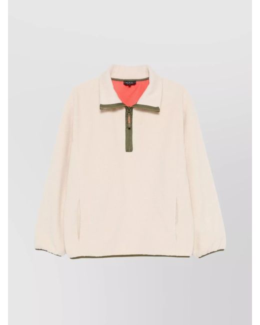 A.P.C. Natural Polyester Zip-Neck Long-Sleeve Sweatshirt for men