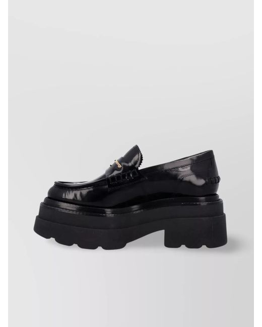 Alexander Wang Black Leather Platform Loafers