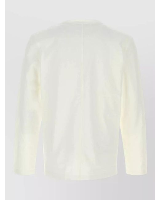 The Row White Leon Cotton Crew Neck Long Sleeves for men