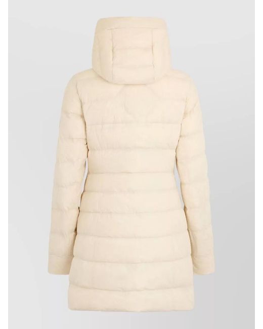 Canada Goose Natural Hooded Long Padded Coat Quilted Design