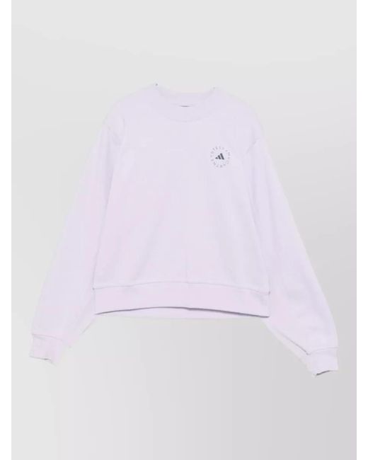 Adidas By Stella McCartney Purple Cotton Knit Crew Neck Sweatshirt