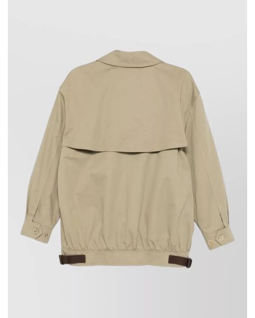 Semicouture Natural Nives Cotton Bomber Jacket Long Sleeves