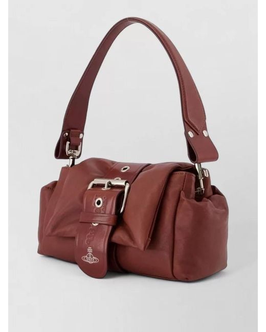 Vivienne Westwood Red Hazel Treasure Leather Shoulder Bag