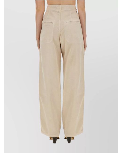 Isabel Marant Natural Cotton Regular-Fit Wide-Leg Trousers