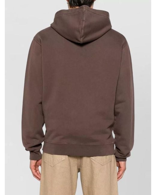 Jacquemus Brown Hooded Crewneck Top Long Sleeve Style for men