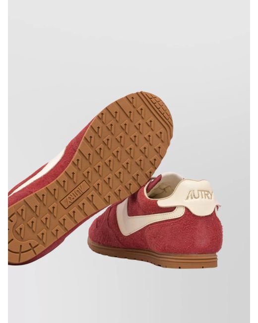 Autry Red Suede Low-Top Sneakers for men