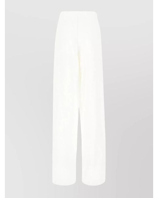 Ferragamo White Wide-Leg Trousers